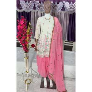 Salwar Kameez de Poliéster de Diseño - Hermoso Conjunto de Blusa, Pantalón y Dupatta para Fiestas - Product Image 4