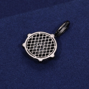 Colgante de medallón de cúpula de moissanita, Plata de ley 925, Joyería hecha a mano, Estilo Hip Hop - Product Image 6