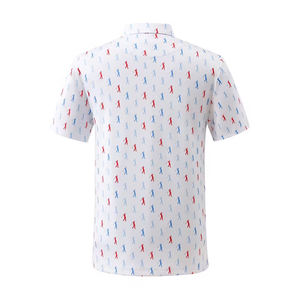 Chemise de golf en polyester tricoté à manches courtes pour hommes, athlétique, infroissable, imprimée par sublimation, respirante et à séchage rapide - Product Image 2
