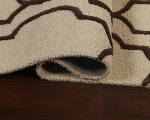 Tapis gris et foncé en laine tuftée à la main, de haute qualité, fait main, écologique, antidérapant, pour salon, chambre d'enfants, hôtels, bureau - Product Image 6