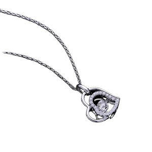 White Round Moissanite Diamond <b>Pendant</b> with Iced Out Sterling <b>Silver</b> Hip Hop Wedding Gift <b>Men</b> Women Gold Heart Pattern Jewelry - Product Image 3