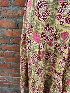 Handmade Hand Block Cotton <b>Skirt</b> <b>Elastic</b> Waist Breathable Traditional Block Print Sustainable Casual Clothing One Size - Product Image 5