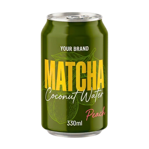 Boisson au jus de noix de coco et matcha 330ml en conserve, étiquette personnalisée pour la vente au détail et la promotion - Product Image 5