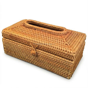 Natural Tissue Box for Bathroom and Living Space Wholesale Made from Sustainable Natural <b>Materials</b> Vietnam - Product Image 3