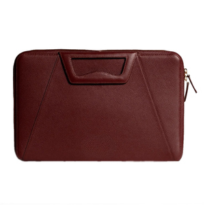Custom Leather Laptop Sleeve Full Grain Leather Protective Laptop <b>Case</b> Business Travel <b>Computer</b> Bag with Zipper Closure Shoulder - Product Image 1