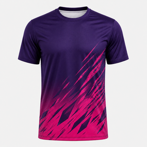 เสื้อฟุตบอลแห้งเร็วแบบกำหนดเองสำหรับผู้ชาย แขนสั้น ระบายอากาศได้ดี พิมพ์ลาย เสื้อยืดคอกลม สำหรับฝึกซ้อมและแข่งขัน - Product Image 2