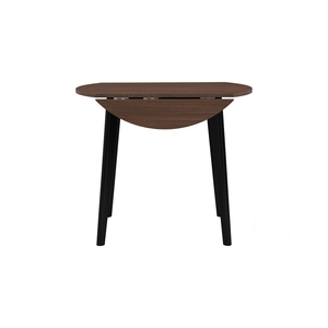 Space-Saving Mid-Century Modern <b>Folding</b> Round Walnut Dining <b>Table</b> with Melamine Finish MDF Top for Small Dining Rooms. - Product Image 4