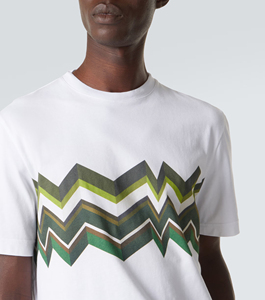 T-shirts pour hommes personnalisés OEM ODM, impression sur mesure, vente en gros, respirants, coupe ample, motif géométrique en zig-zag, jersey de coton - Product Image 5