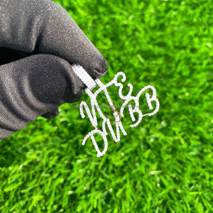 Trendy 10K Solid White Gold Custom Iced Cursive Initial Name Necklace with Moissanite Diamond Pendant & Charm Fine Jewelry Gifts - Product Image 2