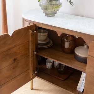 Buffet Vandana Stellar Elara en bois de manguier et marbre de Sienne - Product Image 3