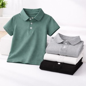 เสื้อโปโลเด็กคุณภาพสูงขายส่งแบบ OEM ผ้าฝ้าย ปักโลโก้ได้ตามต้องการ เสื้อโปโลเด็กผู้ชายผ้าฝ้ายถักสำหรับฤดูร้อน เสื้อผ้าเด็กบังกลาเทศ - Product Image 3