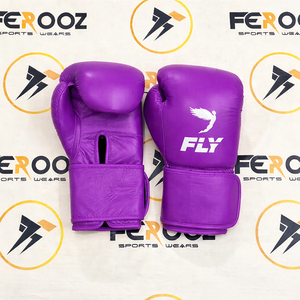 Gants de boxe Fly Orange Professional en cuir de vachette véritable avec fermeture à sangle pour la vente, entraînement, kickboxing, MMA - Product Image 2