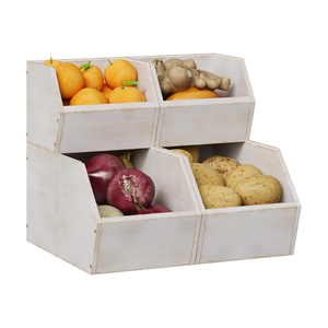 Acacia Wood <b>Kitchen</b> Pantry Cabinet <b>Storage</b> Multi-Purpose Stackable Baskets for <b>Kitchen</b> Counter Bathroom from Vietnam - Product Image 1
