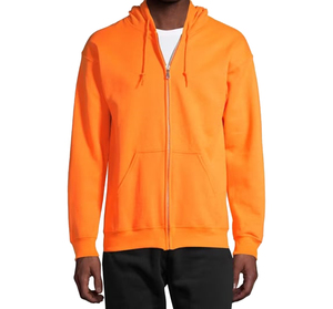 Conjunto de Sudadera con Capucha Naranja para Hombre, Color Sólido, Tejido de Felpa, Informal, para Otoño, Transpirable, Sudadera con Capucha de Poliéster de 300g - Product Image 4