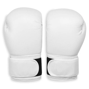 Gants de boxe en cuir blanc pour adultes, à lacets, pour l'entraînement - Product Image 5