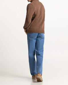 Pull-over en maille jacquard décontracté pour homme, col rond, en mélange de mohair et de laine, avec logo personnalisé OEM, design populaire - Product Image 4