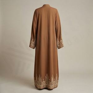 2025 OEM Kimono Abaya pour femmes musulmanes, en tissu polyester épais, doux et très extensible, col en V, manches longues, pour fêtes, Ramadan, mariages - Product Image 2