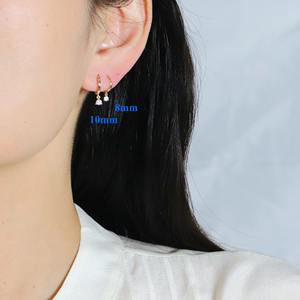 Pendientes de Aro con Diamante Cultivado en Laboratorio de Corte Redondo de 0.20ct en Oro Amarillo Sólido de 14K, Estilo Minimalista, Regalo para Fiesta - Product Image 4