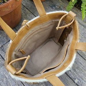 Sac fourre-tout de luxe en cuir de vachette pleine fleur avec broderie, couleur unie, fermeture éclair – Personnalisable, haute qualité, usage quotidien, vente en gros, export - Product Image 3