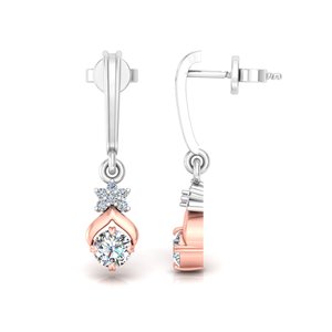 Minimalist Round Cut Lab Grown Diamond 10k,14K,18k Solid <b>Gold</b> <b>Dangle</b> <b>Earrings</b> for Gift Party & Anniversary Everyday Wear - Product Image 2