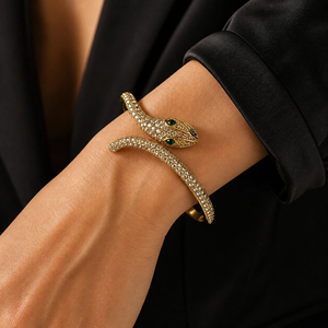 Gold Plated Cuff <b>Bracelet</b> With <b>Crystal</b> Rhinestones Channel Setting Women Luxury Jewelry Everyday Wear - Product Image 3