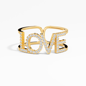 Bague Love Letter VABS DIAMOND Moissanite Cluster pour Femme 0.23ctw Sertie à Griffes Plaqué Rhodium Or 10K/14K/18K Design Classique - Product Image 5