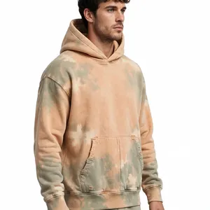 Sudadera con Capucha para Hombre, Estilo Casual, Oversize, Tie Dye, Lavado Ácido, Desgastada, con Bolsillos, Diseño Personalizado - Product Image 3
