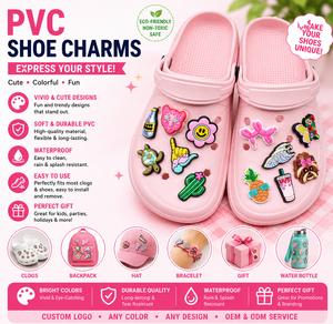 Breloques colorées en PVC pour <span class=keywords><strong>Crocs</strong></span>, accessoires Jibbitz mignons de dessin animé, décorations de chaussures personnalisables pour enfants et adultes - Product Image 1