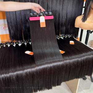 Precio al por mayor de fábrica, extensiones de cabello humano vietnamita de trama recta de hueso, peluca de materia prima alineada con cutícula - Product Image 4