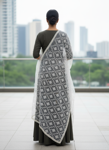 ผ้าคลุมไหล่ปักลาย Komurr Net ดีไซน์เนอร์ สไตล์ชาติพันธุ์ เสื้อผ้าอินเดียและปากีสถาน - Product Image 4