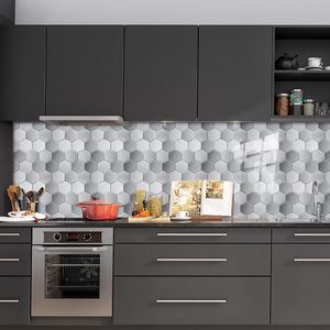 12 pezzi Stick esagonale adesivo tessere mosaico PVC Stick carta da parati per cucina bagno soggiorno decorazione impermeabile - Product Image 3
