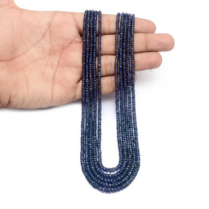 Cuentas facetadas de zafiro AAA+ de 2.5mm-5mm, cuentas de zafiro azul birmano natural, piedras preciosas para la elaboración de collares en capas. - Product Image 3