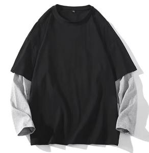 Camiseta de Manga Larga de Doble Capa para Hombre, Estilo Vintage, con Estampado DGT Personalizado, Tejido de Punto, Diseño Gráfico Retro Desgarrado - Product Image 6