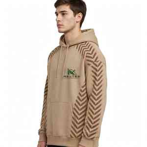 NEXTEX Sweat à capuche unisexe en molleton de coton doux, motif épi de blé, beige marron, chaud et décontracté - Product Image 4