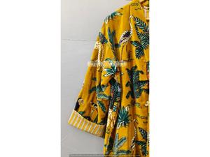 Robe de chambre de luxe en velours, kimono en velours et coton, peignoir, robe de mariée, robe de demoiselle d'honneur, peignoir d'hiver, couleur moutarde - Product Image 6
