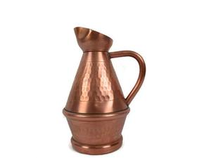 เหยือกน้ำทองแดงวินเทจคลาสสิก เหมาะสำหรับโต๊ะอาหารในร้านอาหารและการเสิร์ฟในห้องพัก  งานฝีมือจากอินเดีย - Product Image 3