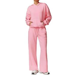 Ensemble de survêtement pour femmes, couleur personnalisée, 100% coton, ensemble de survêtement de haute qualité fabriqué en usine, nouveau design - Product Image 3