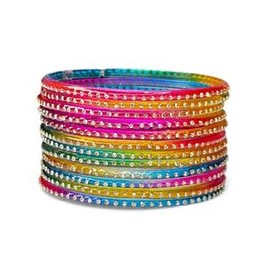 Goodshopping Ensemble de bracelets élégants et tendance Goutte de pluie en cristal et strass, bijoux de mariée islamiques, pour mariage et fête, style indien - Product Image 3