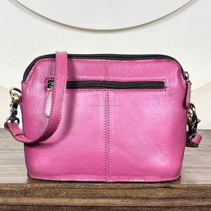 2026 Handcrafted <b>Tooled</b> Genuine <b>Leather</b> Crossbody Handbags Vintage Style Large Capacity Cash Holder Floral Pattern Shoulder Bags - Product Image 5