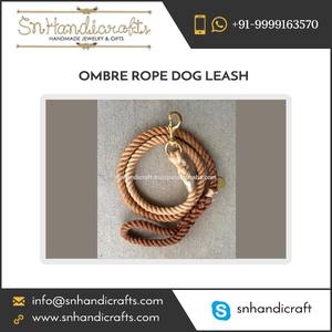 Laisse pour chien en corde de coton ombrée faite à la main, durable, tressée, pour chiens de taille moyenne à grande, prise en main confortable, fabriquée en Inde - Product Image 2