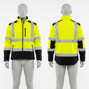 Veste de travail de sécurité en polyester et élasthanne de qualité supérieure 320 GSM, doublure douce, panneaux réfléchissants orange, logo personnalisé - Product Image 2