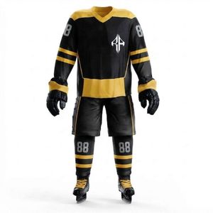 Nouvel ensemble d'uniformes de hockey sur glace personnalisés, col en V avec impression par transfert thermique, 100% polyester de qualité supérieure pour hommes - Product Image 2