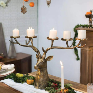 Nouveau design de porte-bougie en forme de renne argenté pour la décoration intérieure, vente chaude, support de bougie en aluminium pour la décoration de Noël - Product Image 4
