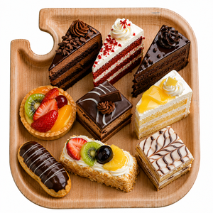 Assiettes élégantes en feuilles de palmier compostables pour servir du vin et des apéritifs, assiettes carrées de 8 pouces pour les apéritifs et les collations - Product Image 1