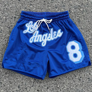 Manufacturer Streetwear Puff Print <b>Sweatpants</b> French Terry Men's Pants Cotton Oversized Distressed Vintage Acid Wash <b>Shorts</b> - Product Image 4