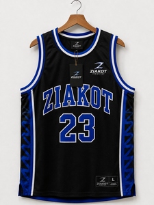 Wholesale Direct Ziakot Industry Custom Black Royal-<b>Red</b> Authentic Throwback Basketball Jersey - Product Image 2