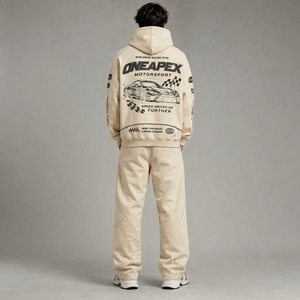 Men's Oversized Hoodie Tracksuit <b>Sets</b> Heavyweight Streetwear Cotton <b>Jogger</b> <b>Matching</b> Sweat Suit Custom Apparel - Product Image 3