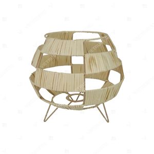 Lanterne minimaliste en feuille de palmier, porte-bougie sur trépied, lanternes de table, porte-bougie en verre pour jardin, lumière décorative intérieure - Product Image 2
