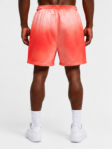 Shorts pour hommes HELLSTR avec imprimé Fearless, taille élastique rouge, style streetwear décontracté, respirant, en maille, pour la plage - Product Image 3