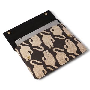 Housse pour ordinateur portable en cuir véritable, motif imprimé, avec logo personnalisé, sac de voyage d'affaires - Product Image 4